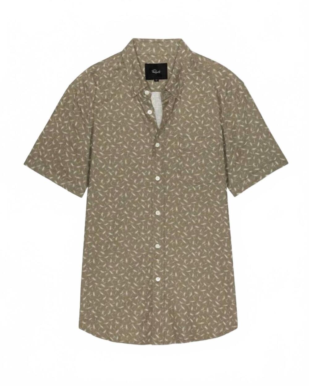 NEW RAILS men's carson short sleeve button down shirt in dandelion earth